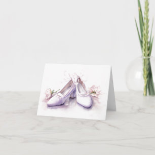Simple Dance Shoes with Flowers BLANK  Card