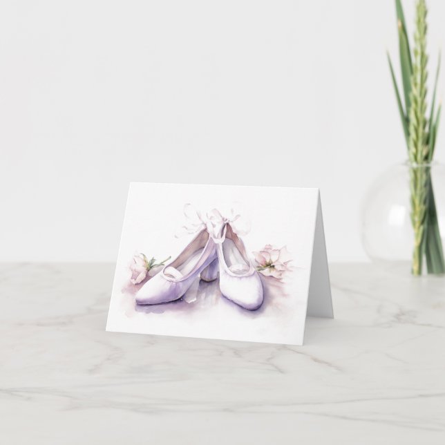 Simple Dance Shoes with Flowers BLANK  Card (Front)
