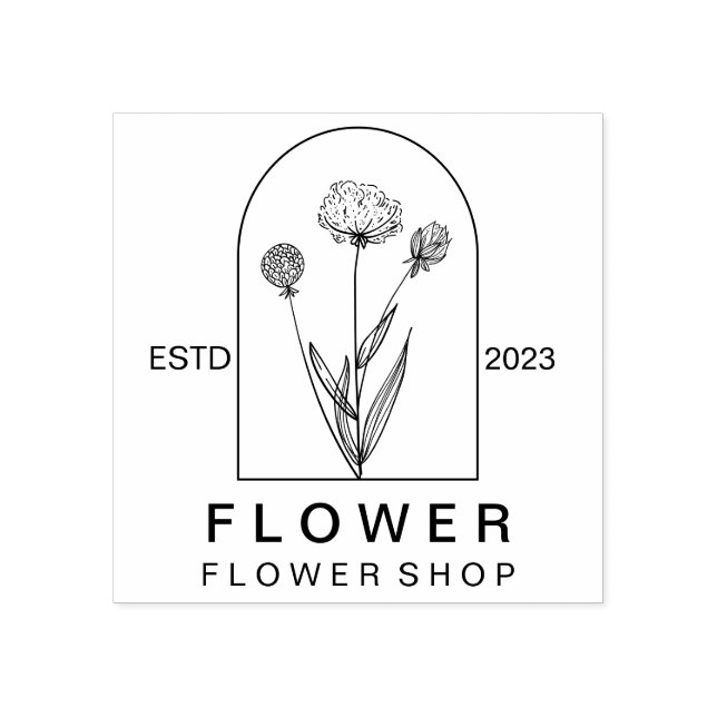 Simple Dandelion Flower | Minimal Botanical Rubber Stamp (Imprint)