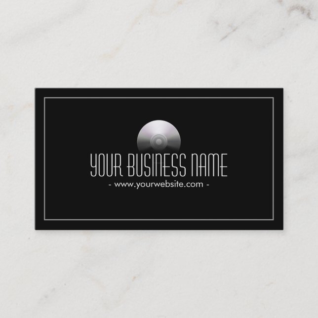 Simple Dark Audio/Music Recording Business Card (Front)