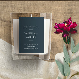 SIMPLE DARK BLUE BLACK MINIMAL MODERN CANDLE FOOD LABEL