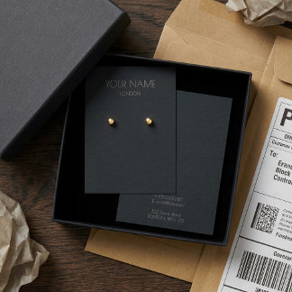 Simple dark earring display card