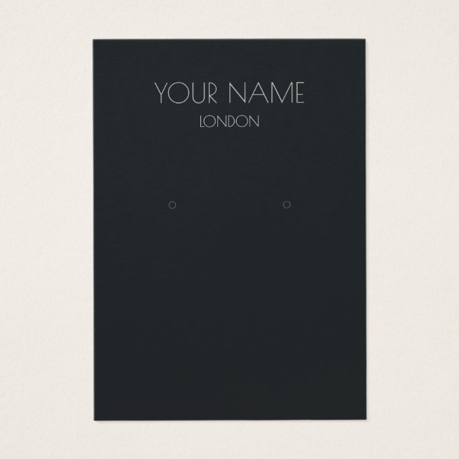 Simple dark earring display card (Front)
