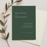 Simple Dark Green Moss Scandi Minimalist Wedding