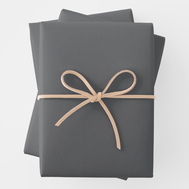 Simple Dark Grey Solid Colour  Wrapping Paper Sheet (In situ)