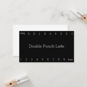 Simple Dark Loyalty Coffee Punch-Card Card
