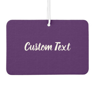 Simple Dark Purple and White Script Text Template Car Air Freshener