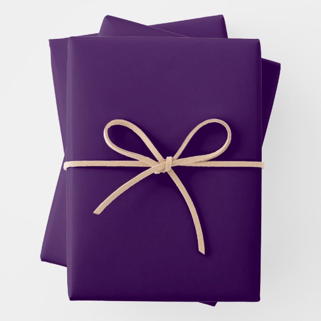 Simple Dark Purple Solid Colour  Wrapping Paper Sheet (In situ)