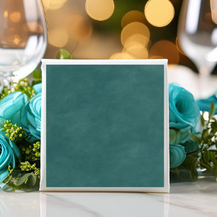 Simple Dark Teal Colour Editable Watercolor Napkin