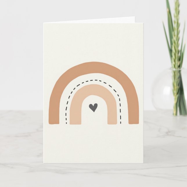 Simple Dashed Rainbow Heart Card (Front)