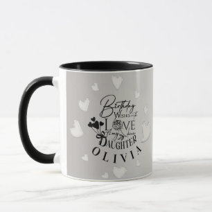 Simple Daughter Birthday Calligraphy Custom Name Mug