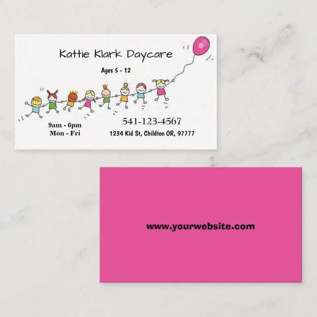Simple Daycare Business Cards (Front/Back)