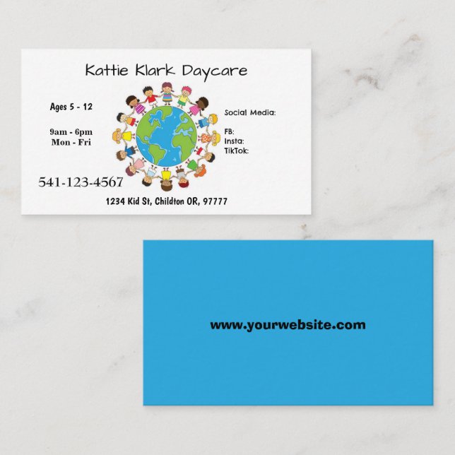 Simple Daycare Business Cards (Front/Back)