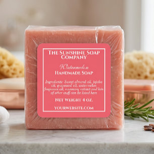 Simple Deep Pink Soap and Cosmetics Label 