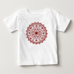 Simple Deep Red Mandala Baby T-Shirt