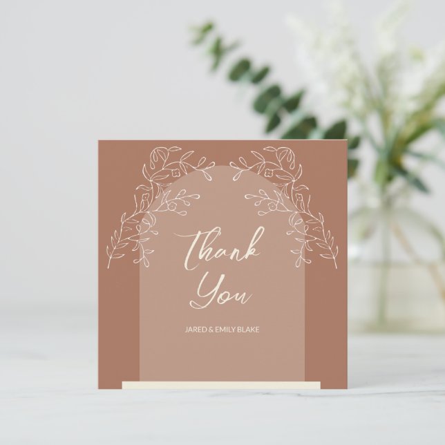 Simple Delicate Arch Style Wedding Thank You Card (Standing Front)