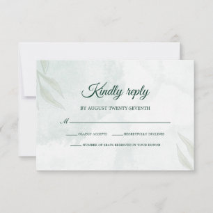 Simple Delicate Floral Wedding RSVP Card