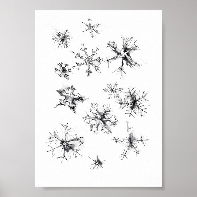 Simple Delicate Snowflakes Poster (Front)