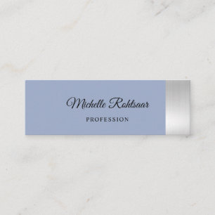 Simple Denim Blue Metallic Mini Business Card