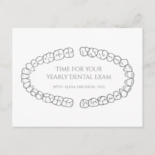 Simple Dentist Teeth Dental Appointment Reminder Postcard