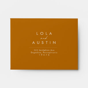 Simple Desert   Burnt Orange self-addressed RSVP Envelope