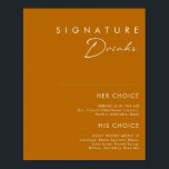 Simple Desert | Burnt Orange Signature Drinks Sign<br><div class="desc">This Simple Desert | Burnt Orange signature drinks sign is exactly what you're looking for to complete your modern rustic boho wedding. Perfect for either a vintage minimalist western vibe or a retro fall bohemian feel. The minimal natural white script truly pops with this colourful autumn background. You can choose...</div>