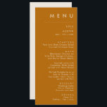 Simple Desert | Burnt Orange Wedding Dinner Menu<br><div class="desc">This Simple Desert | Burnt Orange wedding dinner menu is exactly what you're looking for to complete your modern rustic boho wedding. Perfect for either a vintage minimalist western vibe or a retro fall bohemian feel. The minimal natural white script truly pops with this colourful autumn background. You can choose...</div>