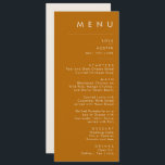 Simple Desert | Burnt Orange Wedding Dinner Menu<br><div class="desc">This Simple Desert | Burnt Orange wedding dinner menu is exactly what you're looking for to complete your modern rustic boho wedding. Perfect for either a vintage minimalist western vibe or a retro fall bohemian feel. The minimal natural white script truly pops with this colourful autumn background. You can choose...</div>