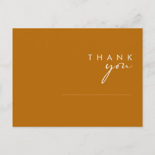 Simple Desert   Burnt Orange Wedding Thank You Pos Postcard