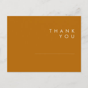 Simple Desert Burnt Orange Wedding Thank You Postcard