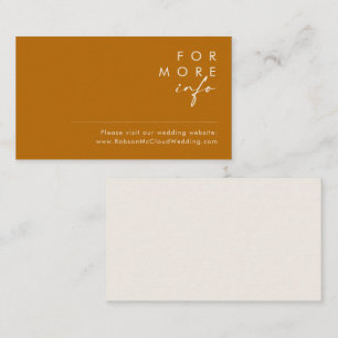Simple Desert Burnt Orange Wedding Website Card