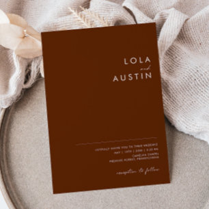 Simple Desert Dark Cinnamon All In One Invitation