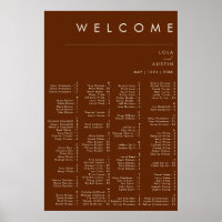 Simple Desert | Dark Cinnamon Alphabetical Seating