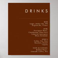 Simple Desert | Dark Cinnamon Drinks Menu Sign