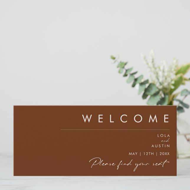 Simple Desert | Dark Cinnamon Seating Chart Header (Standing Front)