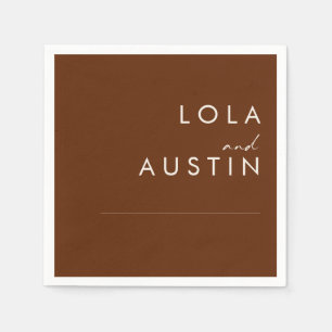 Simple Desert   Dark Cinnamon Wedding Napkins