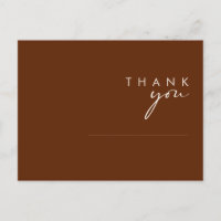 Simple Desert | Dark Cinnamon Wedding Thank You Po