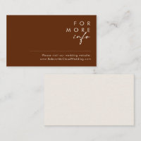 Simple Desert | Dark Cinnamon Wedding Website Card