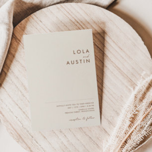 Simple Desert Natural White All In One Invitation