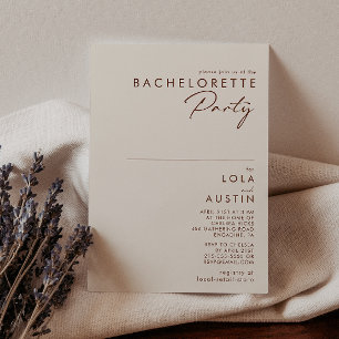 Simple Desert   Natural White Bachelorette Party Invitation