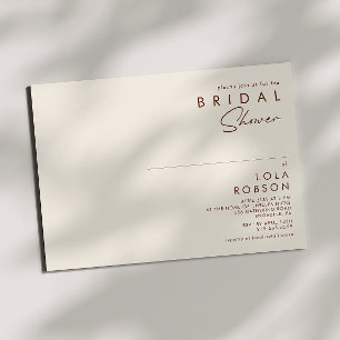 Simple Desert   Natural White Bridal Shower Invitation