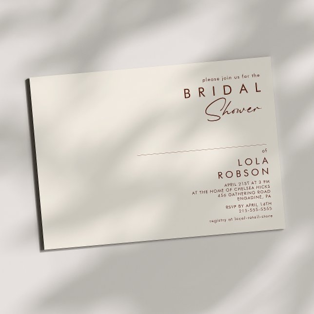 Simple Desert | Natural White Bridal Shower Invitation (Creator Uploaded)