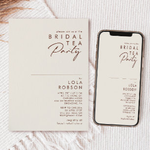Simple Desert   Natural White Bridal Tea Party Invitation