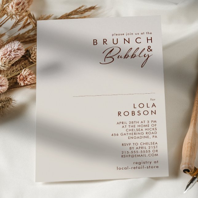 Simple Desert | Natural White Brunch & Bubbly Invitation (Creator Uploaded)