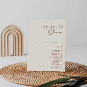 Simple Desert   Natural White Couples Shower Invitation