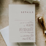 Simple Desert | Natural White Details Enclosure Card<br><div class="desc">This Simple Desert | Natural White details enclosure card is exactly what you're looking for to complete your modern rustic boho wedding. Perfect for either a vintage minimalist western vibe or a retro fall bohemian feel. The minimal dark cinnamon script truly pops with this autumn background. You can choose to...</div>