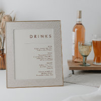 Simple Desert | Natural White Drinks Menu Sign