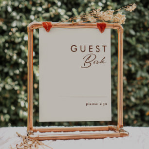 Simple Desert Natural White Guest Book Sign