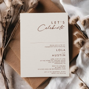 Simple Desert   Natural White Let's Celebrate Invitation