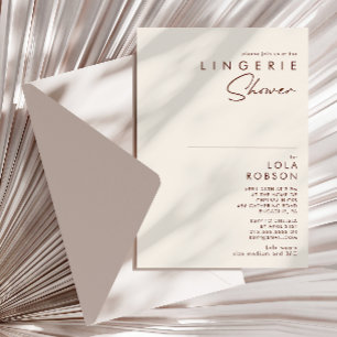 Simple Desert   Natural White Lingerie Shower Invitation